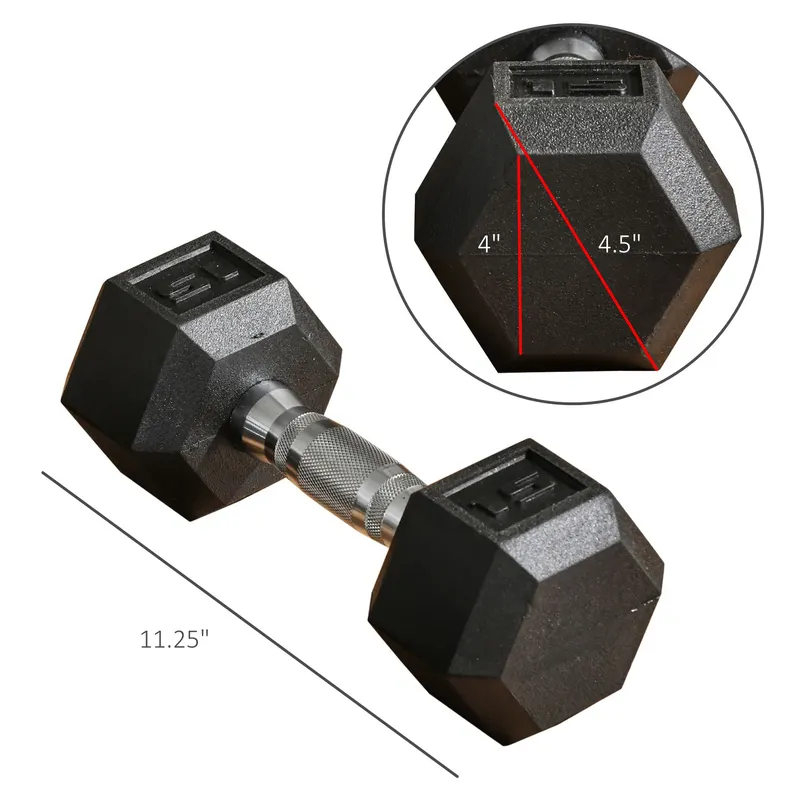 Lbs Hex Dumbbell Set of 2 β Rubber Weights Exercise Fitness β photo 5