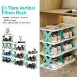9Tier Narrow Entryway Shoe Rack Plastic Vertical Shoe Organizer — photo 6