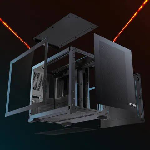 Mid-tower PC Case Dual Chamber Gaming Computer Case for ATX
