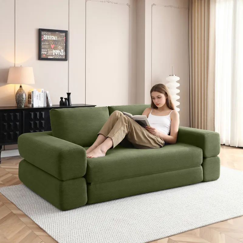 81 Convertible Sofa Bed β 3 in 1 Folding Floor Couch Corduroy β photo 4