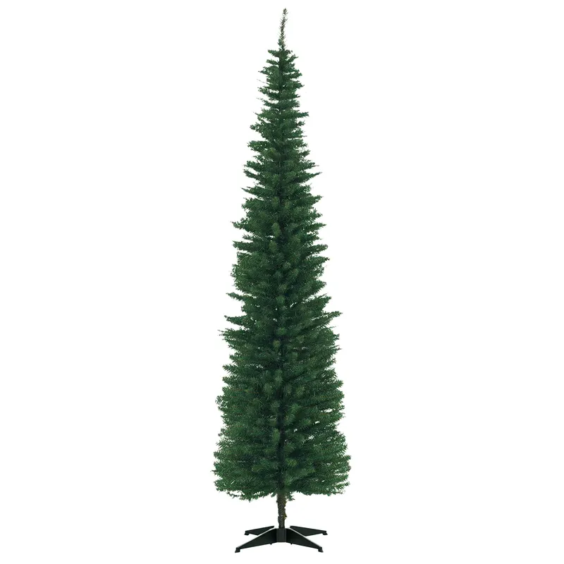 7' PVC Slim Pencil Artificial Christmas Tree 390 Branch Tips