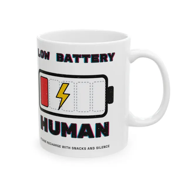 Low Battery Human Mug