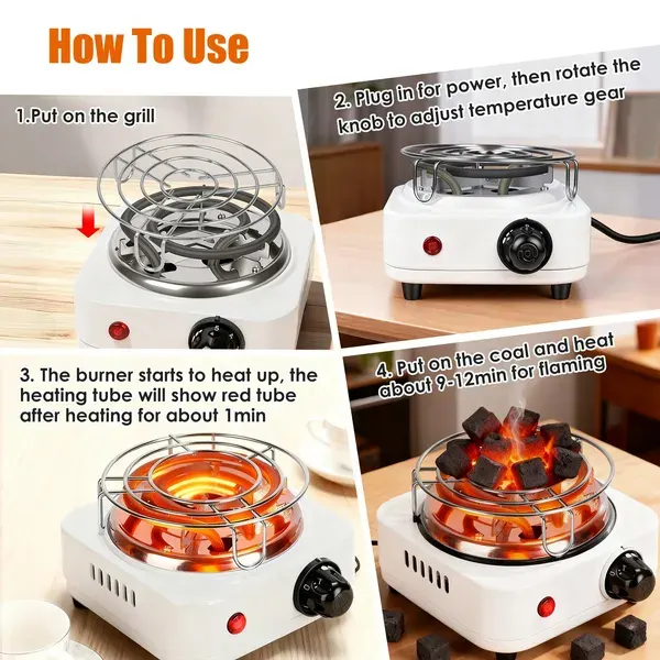 Electric Charcoal Burner 500W Hookah Charcoal Burner Compact — photo 4