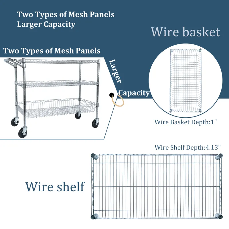 Heavy Duty Rolling Utility Cart — photo 4