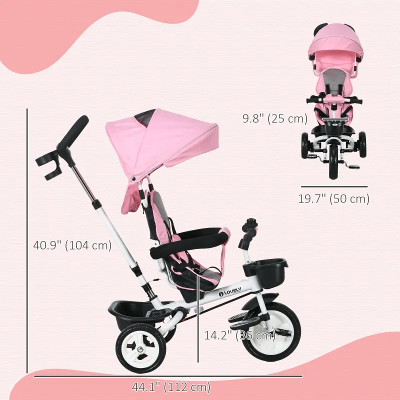 6 in 1 Toddler Tricycle with Parent Push Handle — photo 4