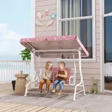 Kids Porch Swing — 2-Seater Patio Swing Bench with Safety Belts — photo 2