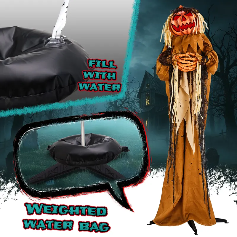 5.5ft Halloween Pumpkin Man Decoration with Red Glowing Head — photo 4
