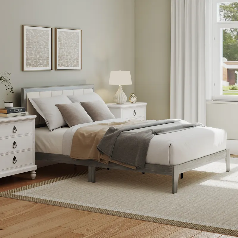 Full Bed Frame with Headboard Full Size Platform Bed Frame — photo 4