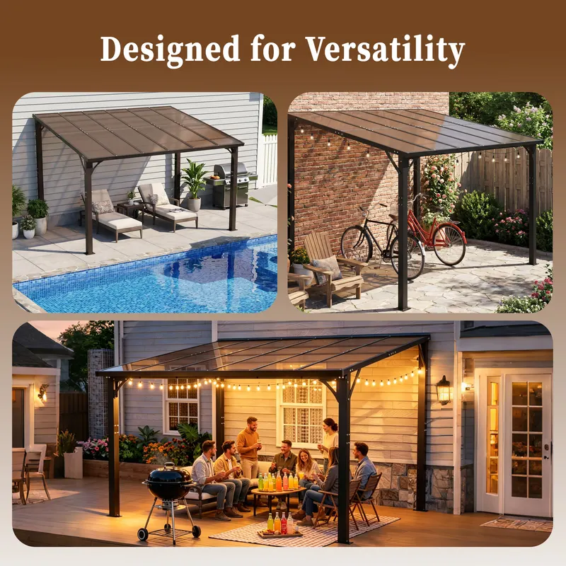 Hardtop Gazebo — Outdoor Patio Pergola with Tinted Polycarbonate — photo 6