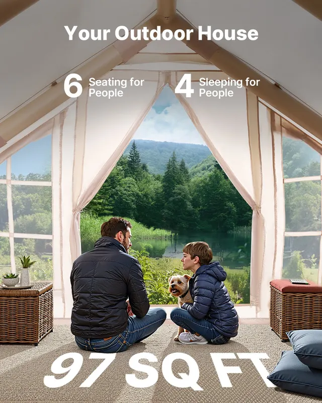 Inflatable Tent for Camping 4-6 Person Glamping Tent with Pump β photo 6