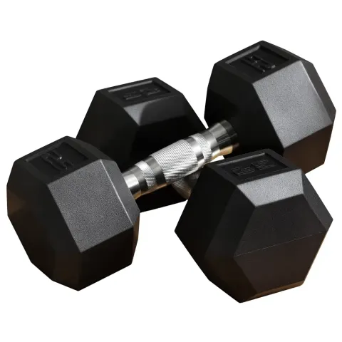 Rubber Dumbbells Weight Set β Total 50lbs(25lbs Each) Dumbbell