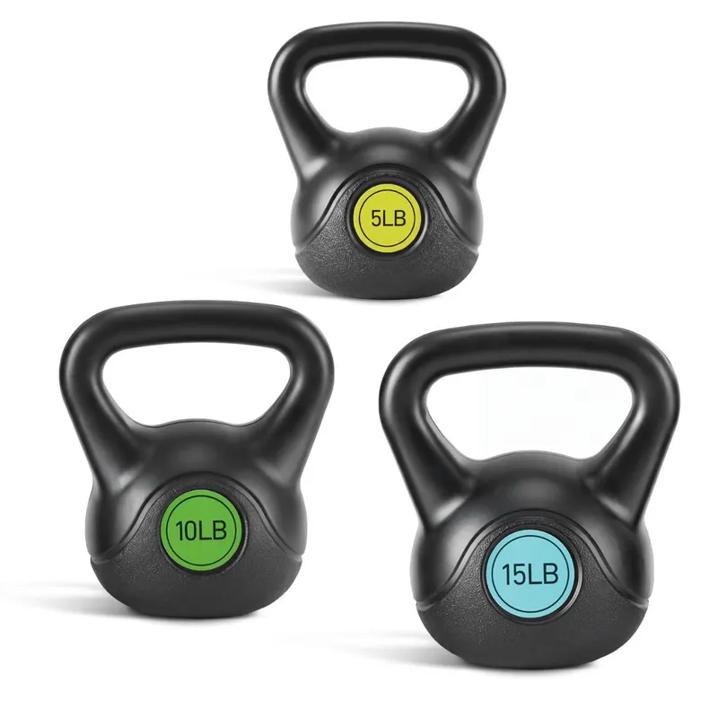 Hard Kettlebell Set — HDPE Coated Concrete Kettlebells — photo 2