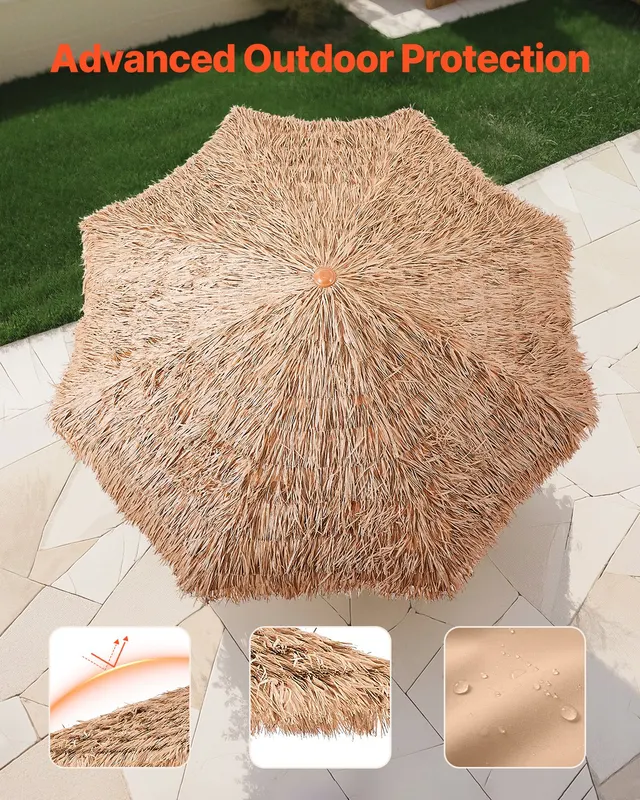 Tiki Umbrella Thatched Patio Umbrella 9 Ft Poolside Patio Beach β photo 3