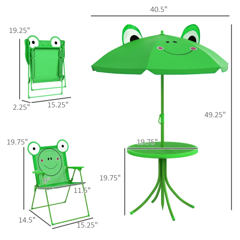 Kids Table and Chair Set — Outdoor Folding Garden Furniture — photo 3