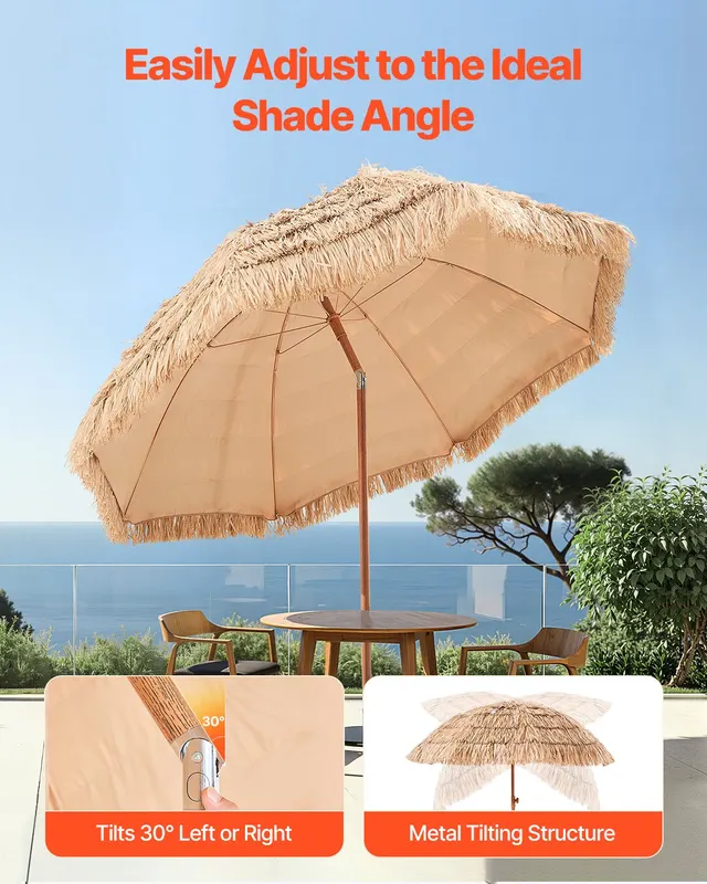 Tiki Umbrella Thatched Patio Umbrella 8 Ft Poolside Patio Beach β photo 5