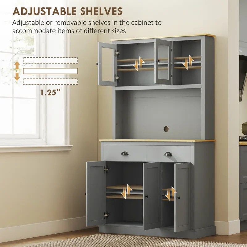Freestanding Kitchen Cabinet — 71" Tall Pantry Cabinet — photo 4