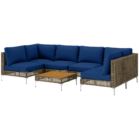 7 Piece Wicker Patio Furniture Set