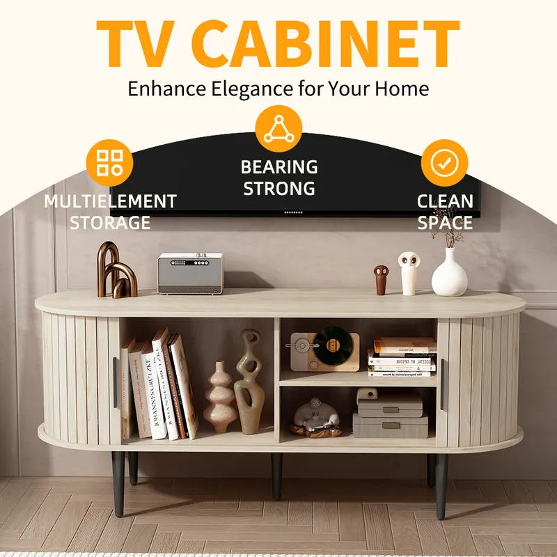 TV Stand — 47 Modern TV Console Table with Storage Compartment — photo 2