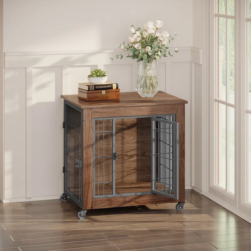 27.2 Dog Crate Furniture with Wheels for Small Dogs — photo 5