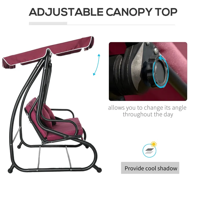 3-Seat Outdoor Patio Swing Chair — photo 3