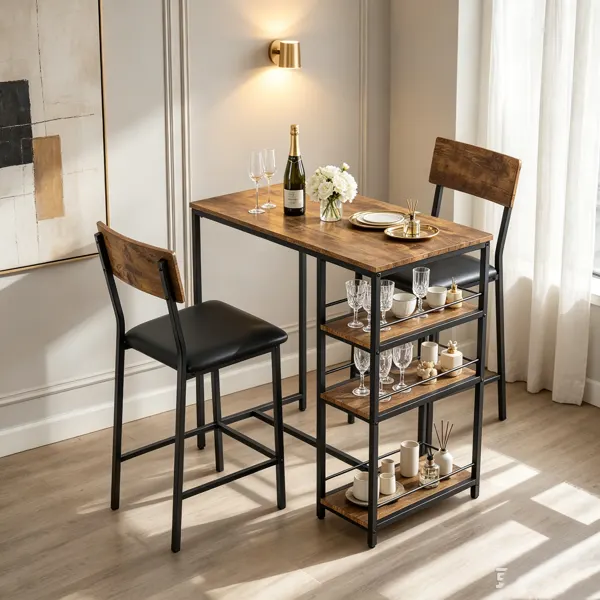 Bar Table and Stool Set 1 Table 2 Stools — photo 8