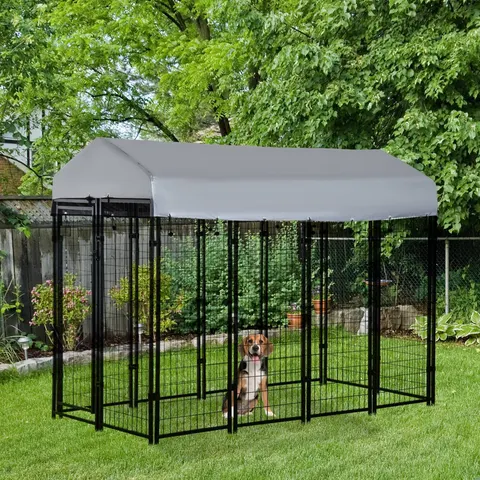 Outdoor Dog Kennel with Roof β 8 X 4 X 6 Heavy Duty Welded Wire