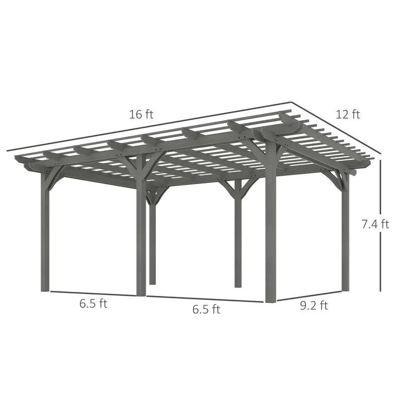 Outdoor Pergola — Wood Gazebo Grape Trellis with Stable — photo 3