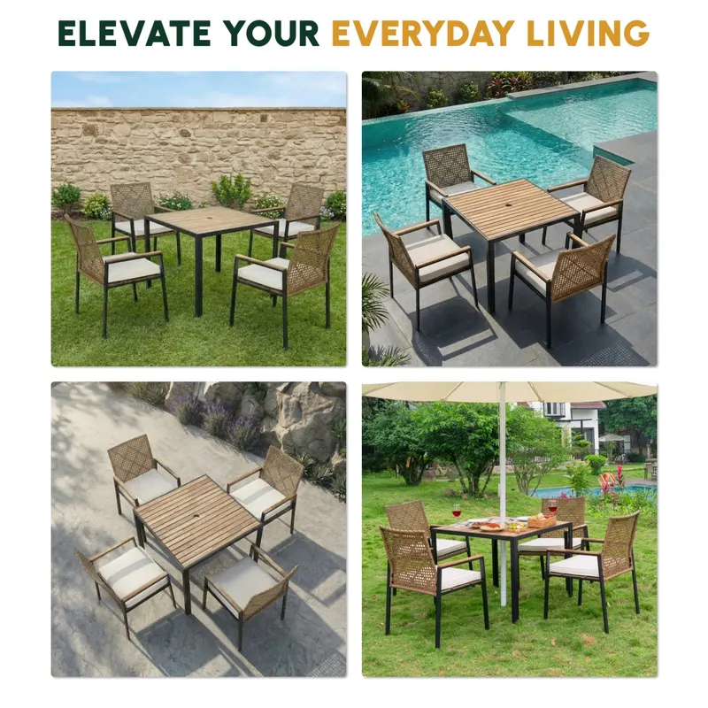 All Weather 5-Piece Patio Dining Table Sets — photo 7