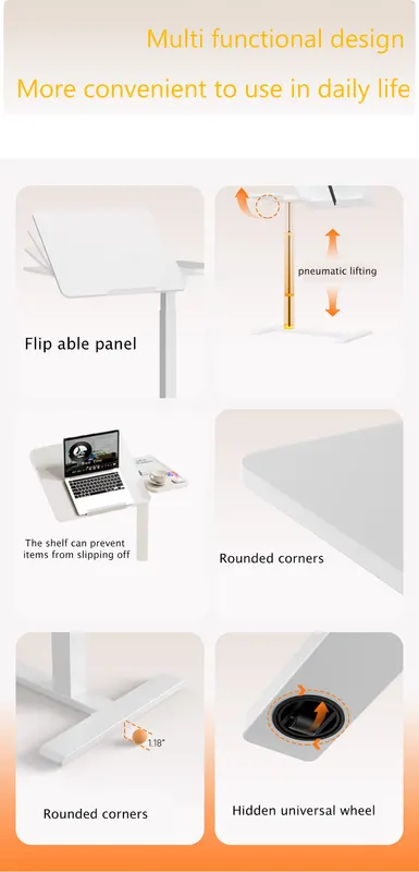 UPGRADED Overbed Bedside Desk β Mobile Rolling Laptop Stand β photo 3
