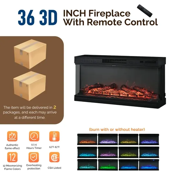 70-inch Black Gold Oak Electric Fireplace TV Stand β photo 4