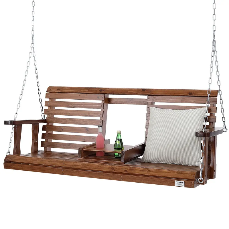 Wooden Porch Swing 5 Ft — Patio Bench Swing for Courtyard — photo 2