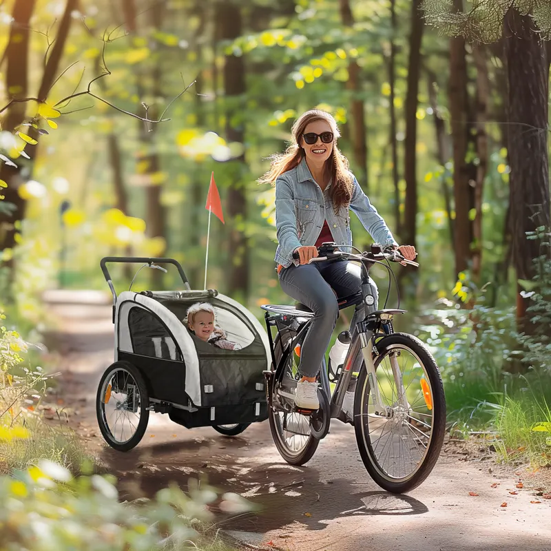 2-Seat Elite 360 Swivel Bike Trailer for Kids Bicycle Cargo — photo 2