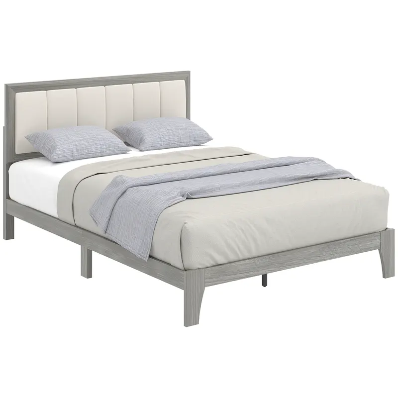 Full Bed Frame with Headboard Full Size Platform Bed Frame
