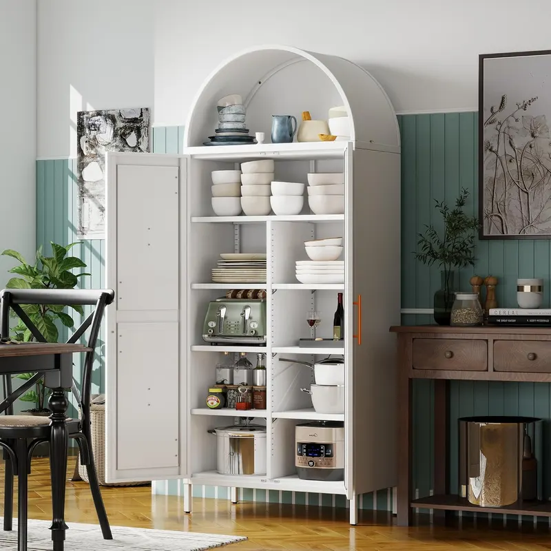 Tall Kitchen Pantry Cabinet β Arched Storage Cabinet with Doors β photo 6