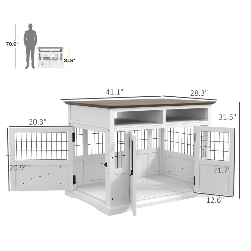 Dog Kennel Furniture Side End Table with Storage — photo 8