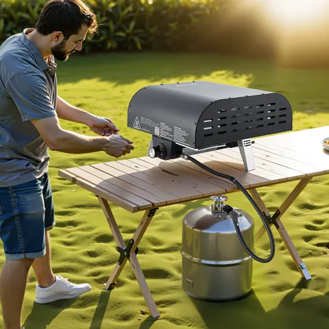 12' Outdoor Pizza Oven Portable Gas Oven Iron Spray for Camping