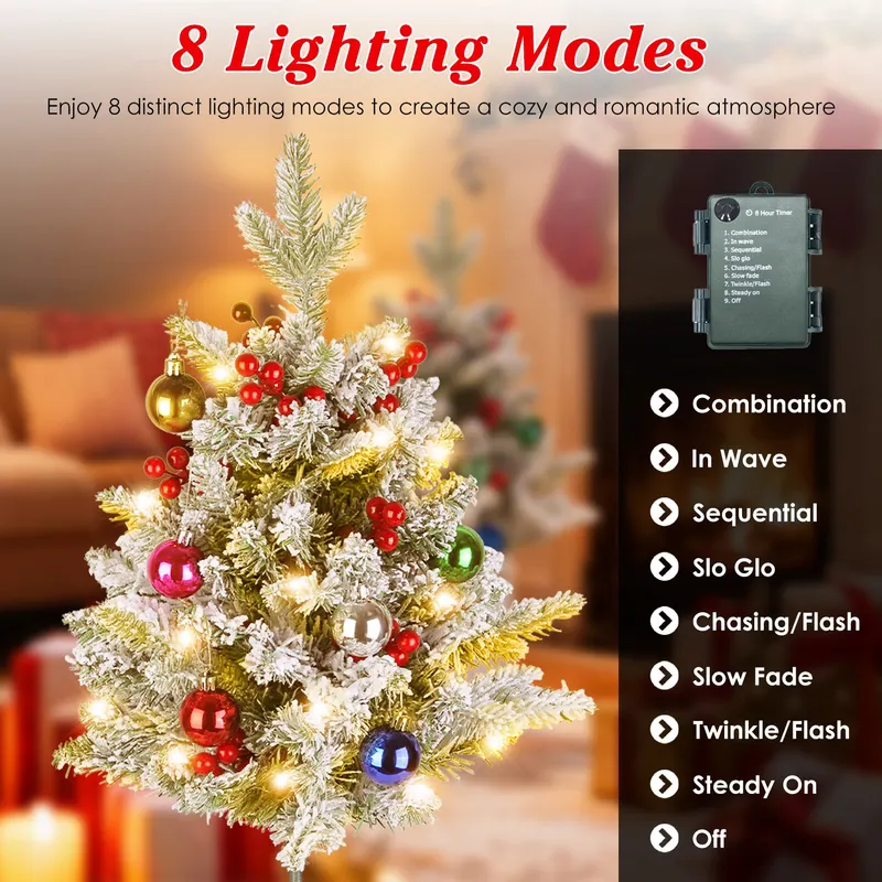 2Pcs Solar Powered Lighted Christmas Tree Urn Filler with Light — photo 7