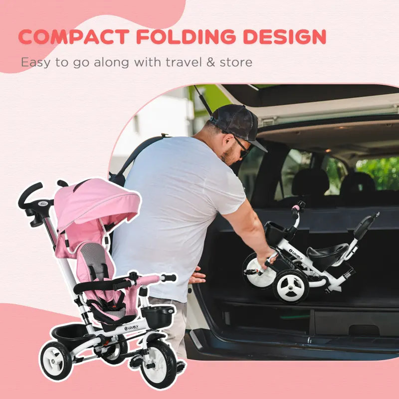 6 in 1 Toddler Tricycle with Parent Push Handle — photo 5
