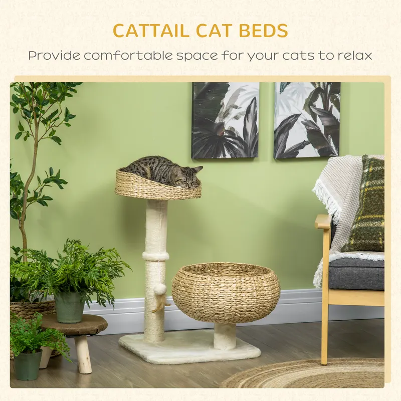 28" Elevated Cat Bed with Sisal Scratching Post for Indoor — photo 7