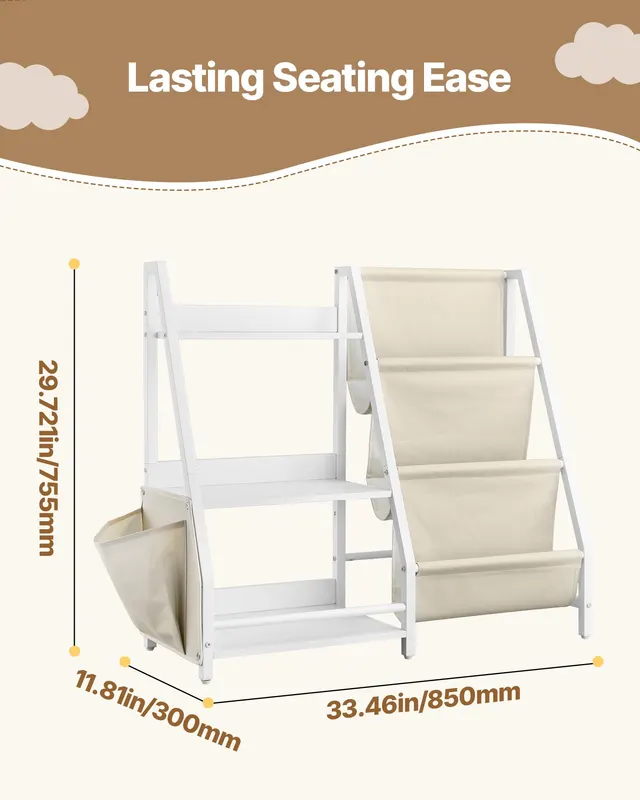3-Tier Kids Bookshelf — Toy Storage Organizer for Toddler — photo 2