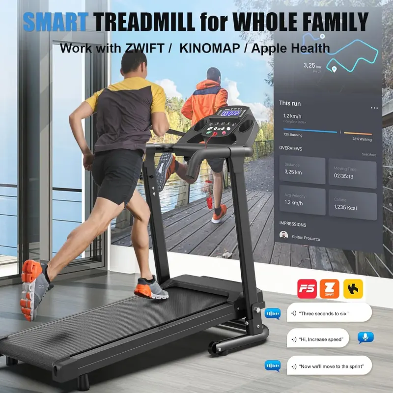 Foldable Treadmills for Home — Portable Treadmill with Handles — photo 4