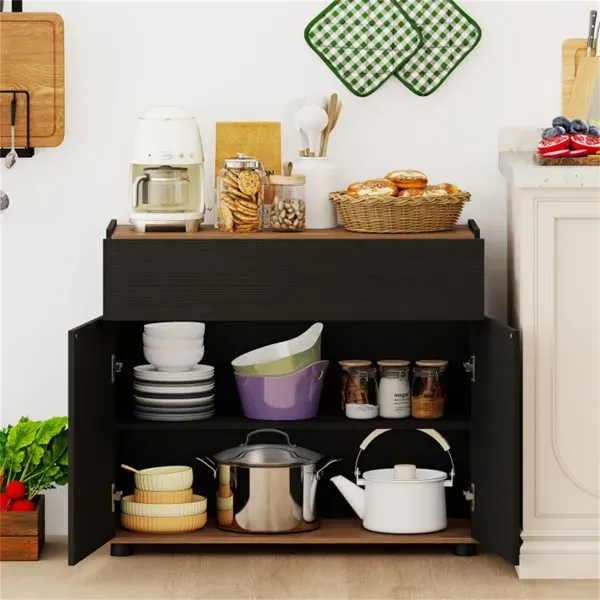 31.5" Kitchen Buffet Sideboard Cabinet with Push-to-open Doors — photo 3