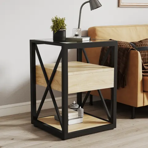 1 Piece Modern End Table with Drawer