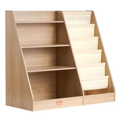 4-Tier Kids Wooden Bookshelf β Six-layer Sling Bookcase