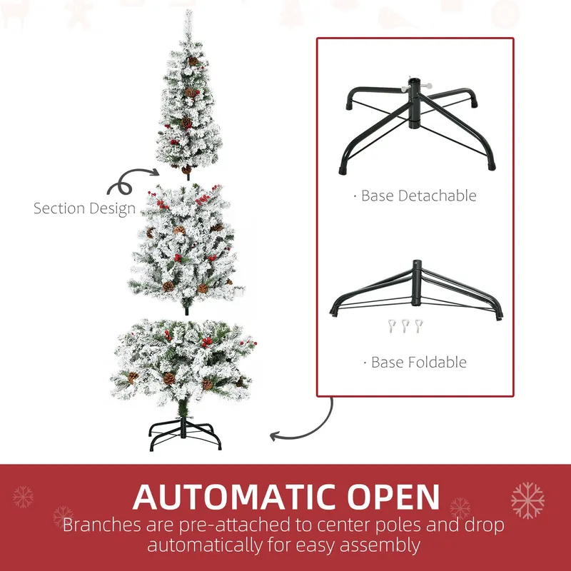 6 Foot Pencil Snow Flocked Artificial Christmas Tree with 600 — photo 3