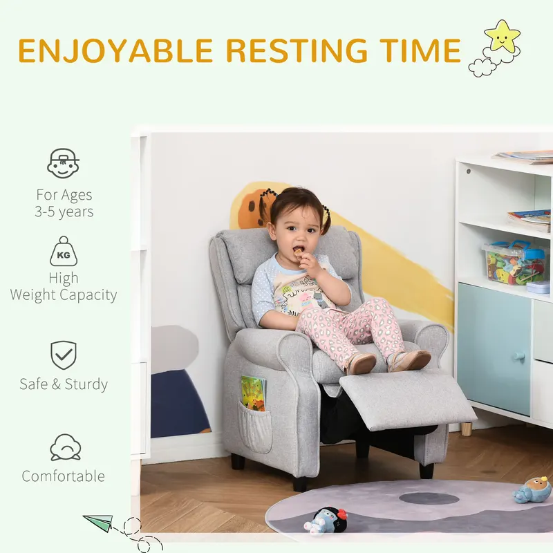Kids Recliner Chair Children Sofa Angle Adjustable Single β photo 4