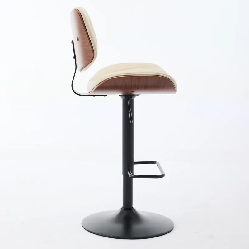 Walnut Bentwood Bar Stools Mid Century Modern Adjustable Counter — photo 4