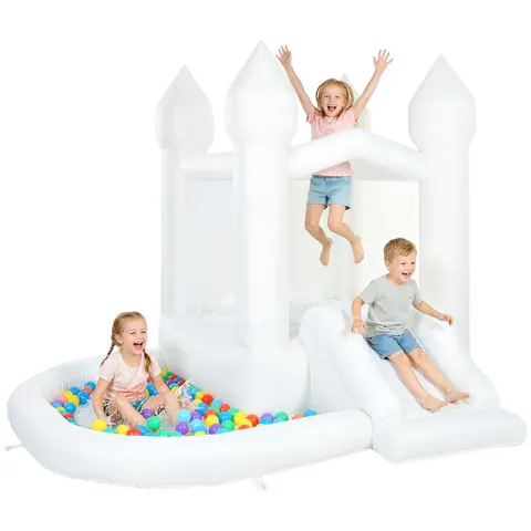 Inflatable Bounce House — 3-in-1 White Castle Bouncy House
