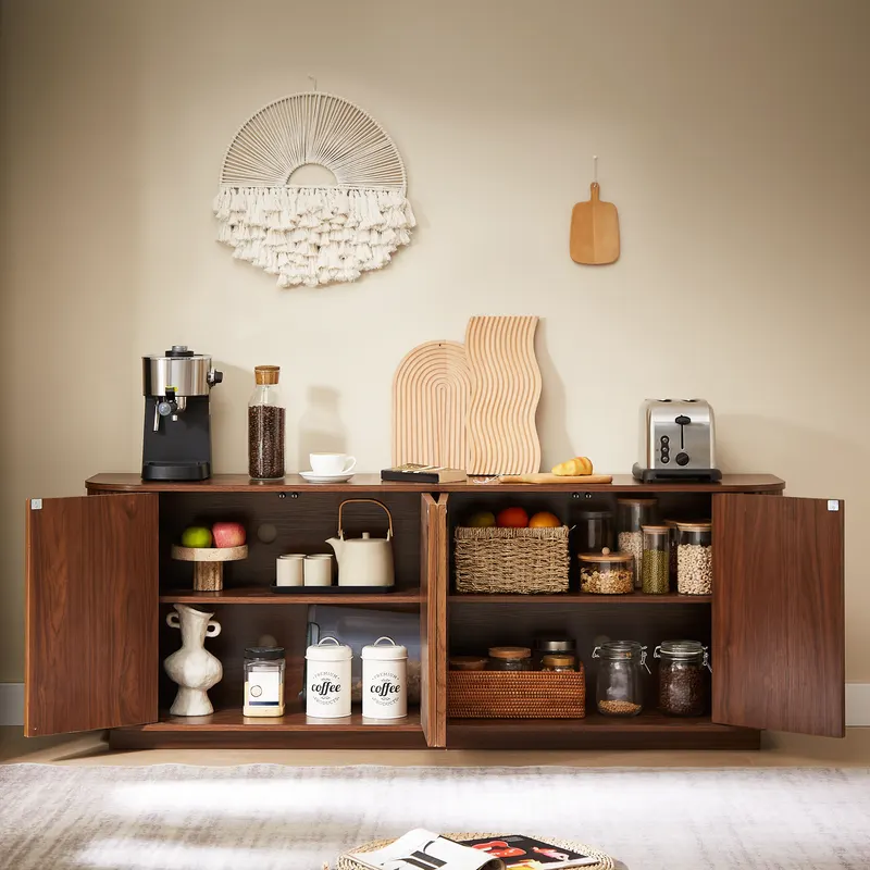 Sideboard Storage Cabinet TV Stand with Wave Pattern Buffet β photo 3