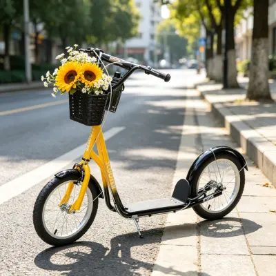 E-Bikes & Scooters: Orange 16" Inflatable Youth Scooter: Kick Scooter